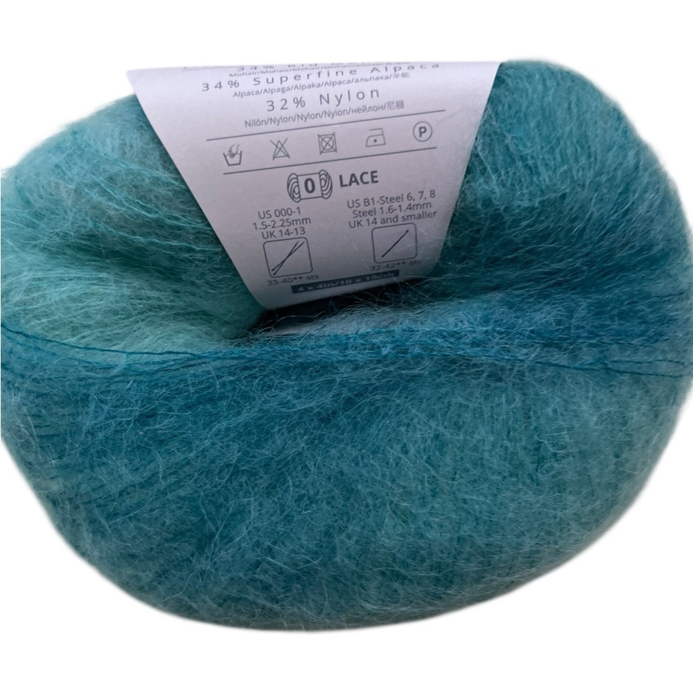 3 Ella Rae ALPACA KID MOHAIR DEGRADE Lace weight yarn Under The Sea Blue Green - Picture 7 of 7